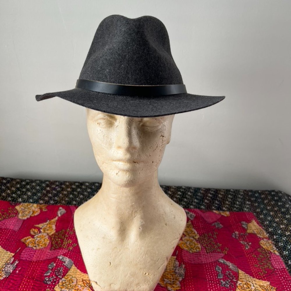 Rag & Bone Floppy Packable Wool Fedora, Grey Melange, Small